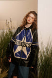Unisex Jacket Autumn Vintage Contrast Color Leather Women's Clothing