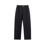 Unisex Pants Autumn Washed Button Casual Pants