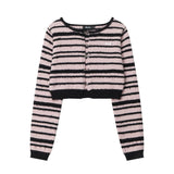 Women Sweater Girls' Short Sweater Autumn Leisure Knitted Coat