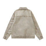 Men Denim Jacket Washed Do the Old Cowboy Coat Men's Loose Casual Spring and Autumn Stitching Jacket
