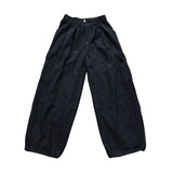 Men Sweatpants Straight Loose-Fitting Wide-Leg Trousers Drawstring Drape Ankle Banded Pants