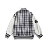 Unisex Jacket Autumn Tricolor Plaid Embroidered Jacket Women's Clothing