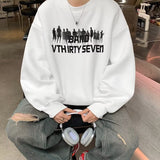 Men Hoodie White Hoodie Men's Autumn Long-Sleeved T-shirt Casual round Neck