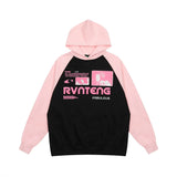 Men Hoodie Letter Hooded Sweater Men Vibe Loose Casual Multicolor Raglan Sleeve Pullover