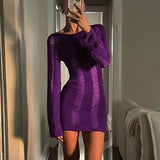 Women Sweater Dress Long Sleeve Sexy Tight Wool Spring and Summer Women's Clothing Dress