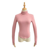 Women T-Shirt Autumn and Winter Stretch Tight Long-Sleeved T-shirt Top