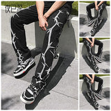 Men Pant Printed Trousers Loose Casual Pants Pants with Lighting Pattern