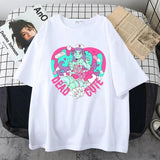 Women Oversized T-shirt Kawaii Goth Harajuku Music Girl Prin