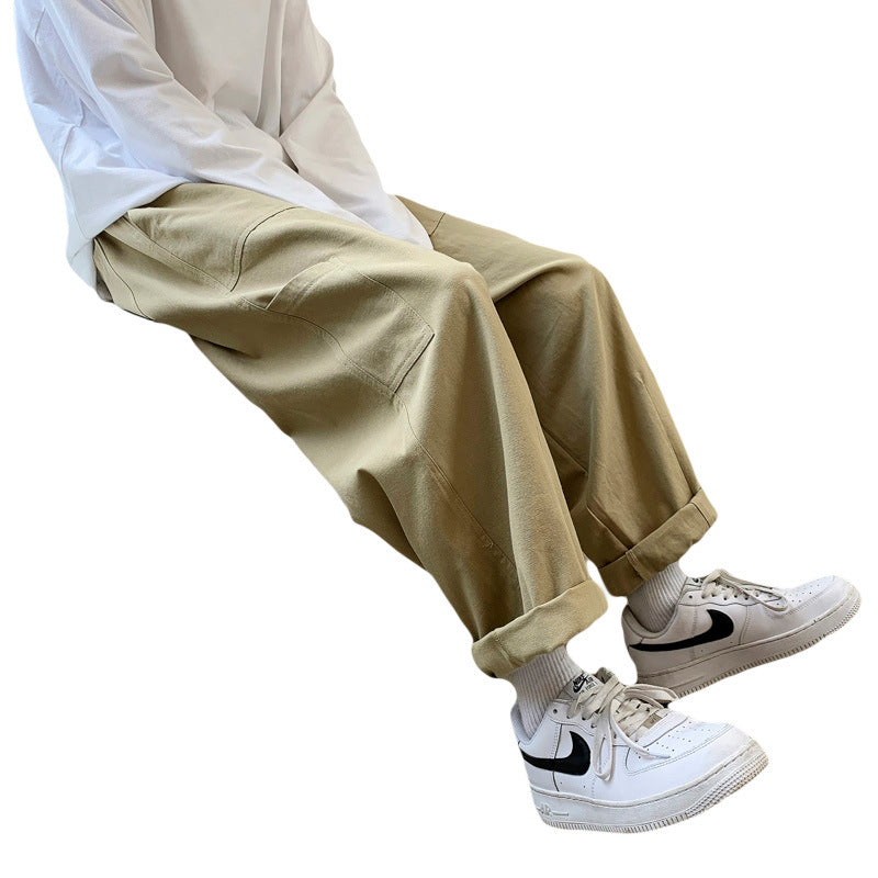 Men Sweatpants Men's Spring and Autumn Straight Casual Pants Wide Leg Track Pants