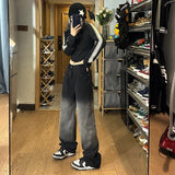 Palazzo Pants Jeans Women's Autumn Washed Ruan Handsome Hiphop Straight Loose