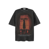 American vintage street T-shirt summer men's loose pure cotton