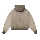 Men Hoodie Tie-Dye Gradient Coat Worn Looking Washed-out Cardigan Sweater Hoodie Loose Long Sleeve