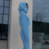 Women Co-Ord Set Hooded Long Sleeve Sweater Suit Loose and Elastic
