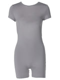 Women Jumpsuit Tight round Neck Sexy Knitted Short Jumpsuit Women