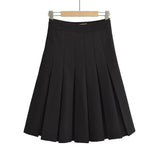 Women Skirt Women's Preppy Style High Waist Pleated Skirt Skirt