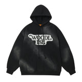 Men Hoodie Inkjet Printed Hoodie Paste Cloth Embroidery Letters