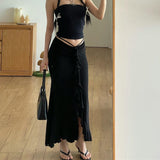 Women Skirt Spring Fashion Pleated Ruffled Skirt