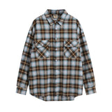 Men Long Sleeved T Shirt Spring and Autumn Plaid Shirt Coat Men's Loose Casual Long Sleeves Shirt