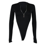Women's Long-Sleeved Slim-Fit Jumpsuit Zipper