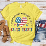 Women's Independence Day T Shirt round Neck Short Sleeve T-shirt Women's Top