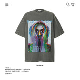 American vintage street T-shirt cotton men's summer loose
