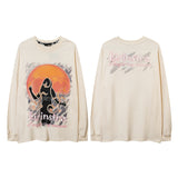 Men Long Sleeve Shirt Long Sleeve T-shirt Male and Female Trendy Brand Printed Loose Autumn and Winter