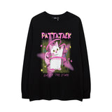 Men Long Sleeve Shirt Fashion Brand Kitten Print Oversize Couple Long Sleeve T-shirt Loose Men and Women