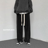 Men Sweatpants Men's All-Matching Fashion Brand Straight Loose Wide-Leg Pants Hong Kong Style