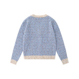 Women Sweater Color Matching Sweater Button Casual Long Sleeve