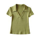 Women T-shirt Spring Summer Slim-Fit Short-Sleeved T-shirt