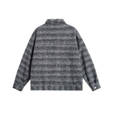 Unisex Jacket Autumn Striped Contrast Color Pocket Jacket