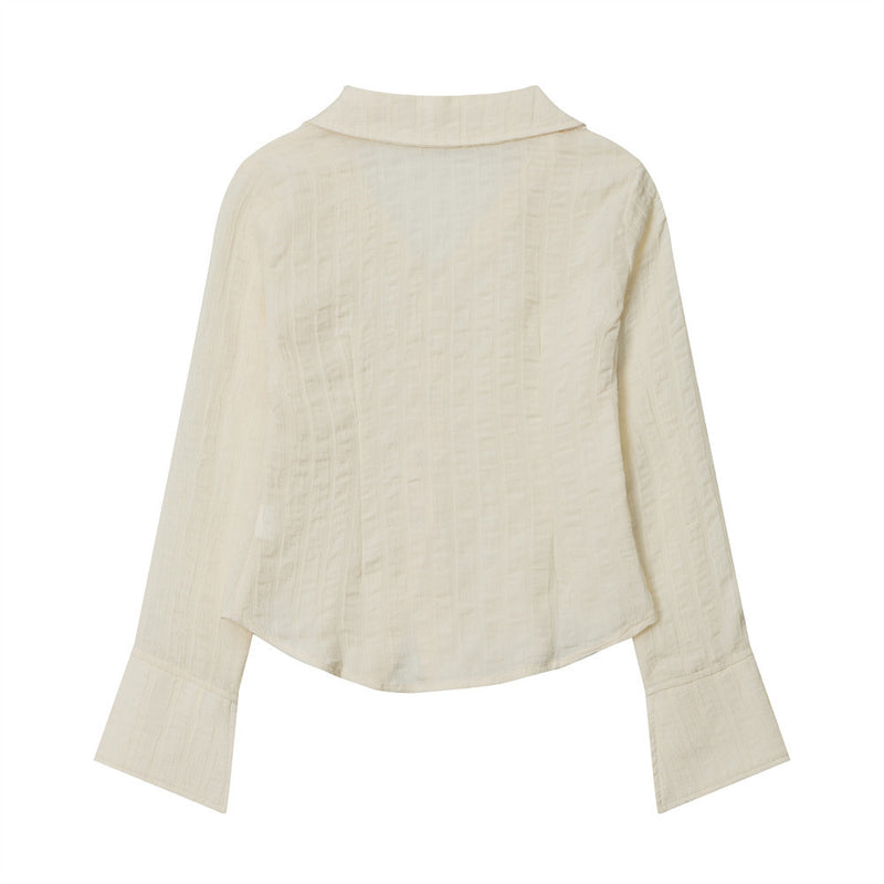 Women Long Sleeve Shirt Cardigan Shirt Women's Spring and Autumn Slim Fit Casual Long Sleeve Shirt