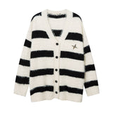 Men Long Sleeve Shirt Gothic Vintage Knitted Jacket Men's and Women's Couple Sweater Cardigan