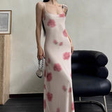 Women Dresses Beach Dress Printed Stretch Mesh Camisole Dress Sexy Dress