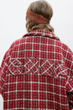 Unisex Jacket Autumn Woven Red Plaid Jacket Women's Clothing