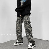 Men Sweatpants Vintage Camouflage Workwear Pants Men's Spring and Autumn