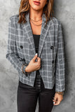 Plaid Trench Coat Women's Autumn and Winter Plaid Three-Dimensional Suit Long Sleeve Plaid Jacket