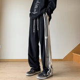 Men Sweatpants Men Autumn Retro Patchwork Wide-Leg Casual Pants
