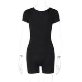 Women Jumpsuit Winter Fashion Sexy Slim Fit Short-Sleeved Jumpsuit