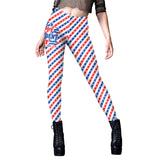 National Flag Day Leggings Independence Day Clothing Summer Stripes Print Yoga Pants