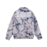 Men Cotton Mixed Jacket Coat Thermal Cotton-Padded Clothes Coat Men's Clothing Autumn and Winter Letters Polo Collar Jacket