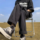 Men Sweatpants Men's Summer Retro Trendy Straight Casual