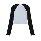 Women Long Sleeve T-Shirt Long Sleeve T-shirt Girls Short Base Shirt round Neck Top