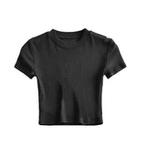 Women Cotton T Shirt Summer round Neck Short Sleeves
