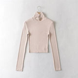 Women T-Shirt Spring and Autumn Women's Slim-Fit Short Long Sleeve T-shirt Bottoming Shirt
