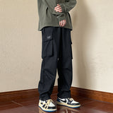 Men Sweatpants Gray Overalls Men's Autumn Loose Wide Leg Leisure