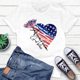 Women's Independence Day T Shirt round Neck Short Sleeve T-shirt
