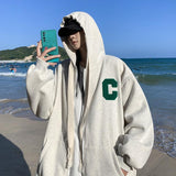 Men Hoodie Hong Kong Style Autumn Boys and Girls Hooded Loose Couple Coat