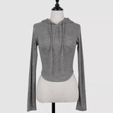 Women Long Sleeve Shirt Hooded Top Women's Long Sleeve Autumn and Winter