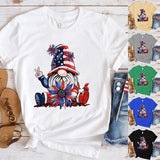 Women Independence Day T Shirt Crew Neck Short Sleeve T-shirt Top